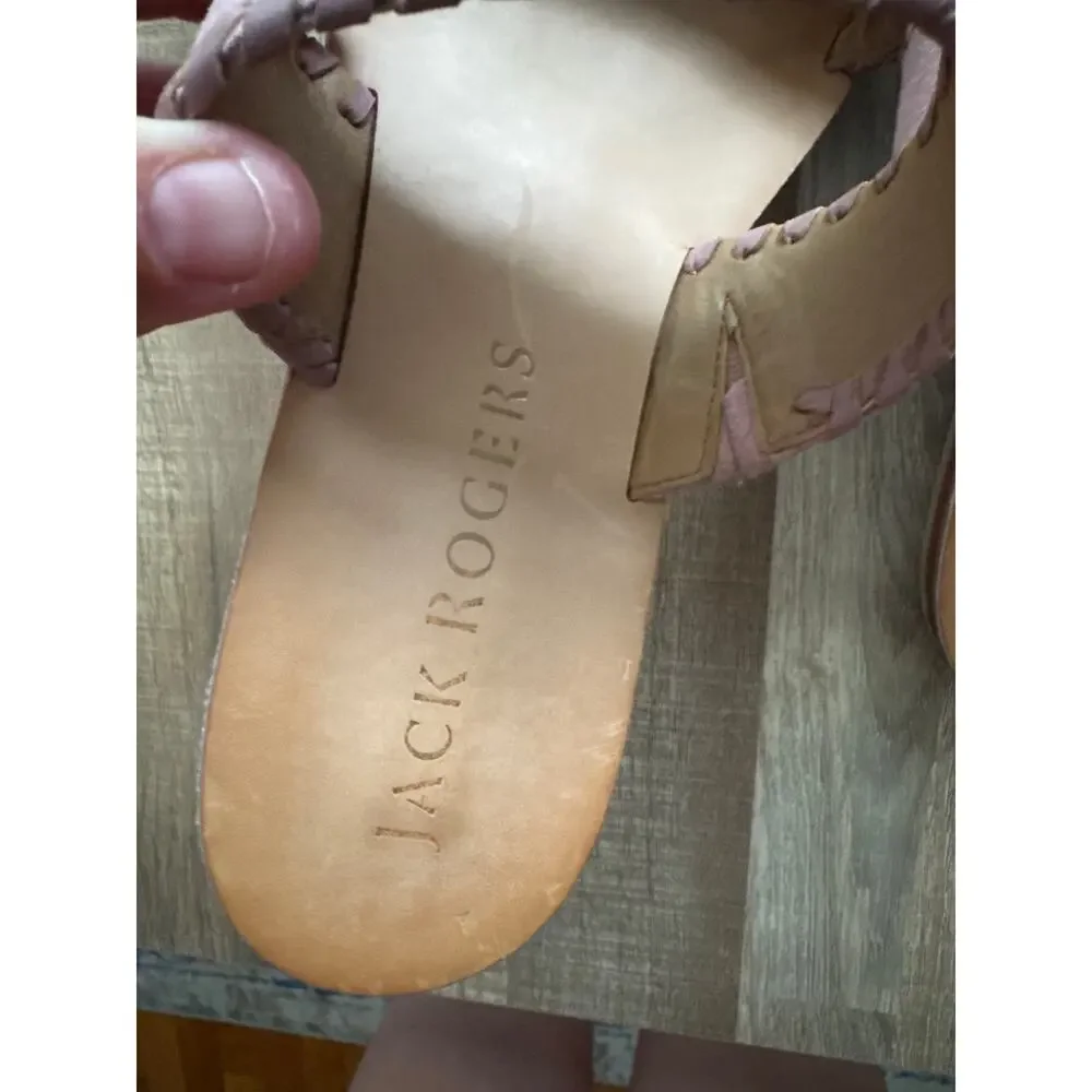 Women's Jack Rogers Tinsley Suede Slides size 6 in Mauve Pink Bohemian Preppy - Picture 3 of 5